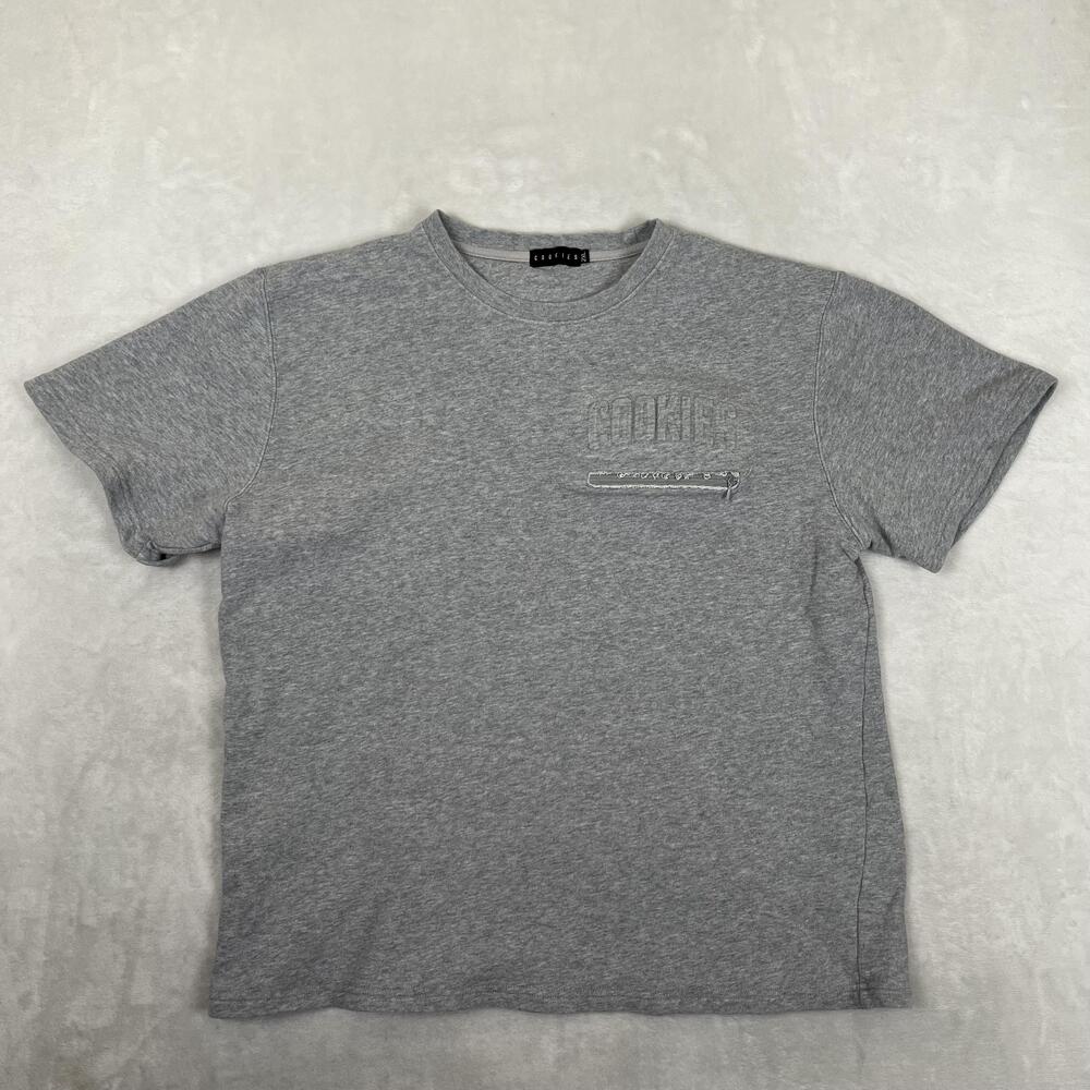 Cookies T-Shirt Mens XL Gray Embossed Logo Chest Zip Pocket Streetwear Tee READ